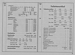 S. 5: Preisliste zu Katalog-Seiten 15-18