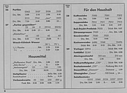 S. 8: Preisliste zu Katalog-Seiten 26-29