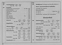 S. 12: Preisliste zu Katalog-Seiten 37-41