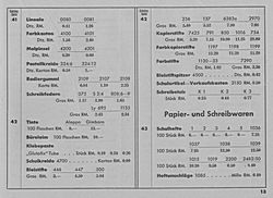 S. 13: Preisliste zu Katalog-Seiten 41-43