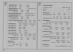 S. 14: Preisliste zu Katalog-Seiten 43-44