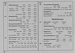 S. 18: Preisliste zu Katalog-Seiten 52-56