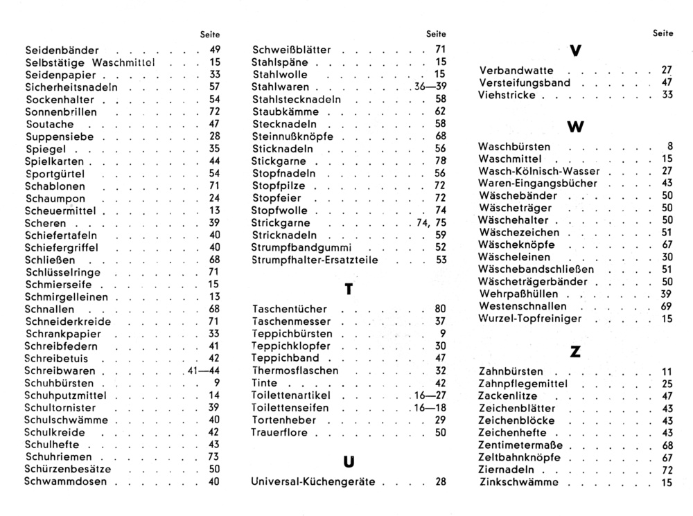 S. 6: Inhalts-Verzeichnis S-Z