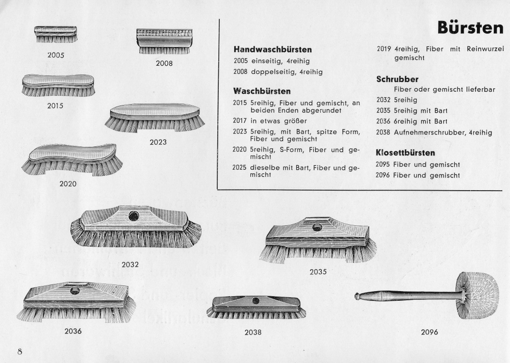 S. 8: Bürstenwaren - Bürsten u. Schrubber