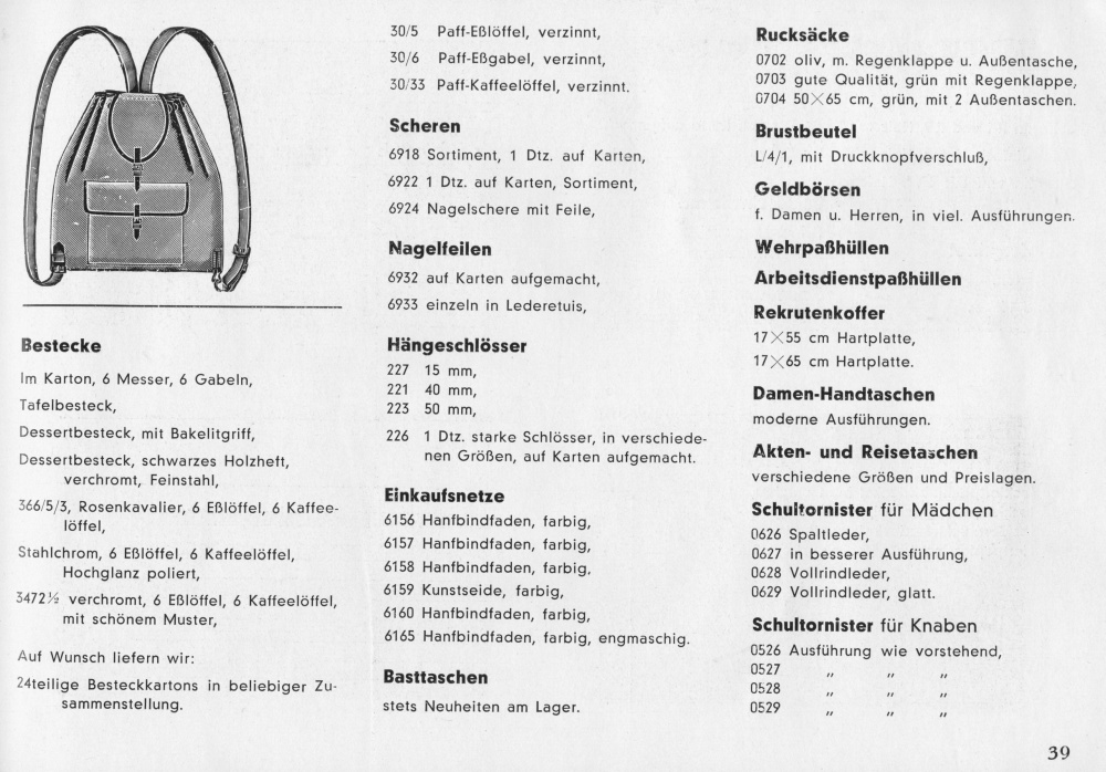 S. 39: Nagelfeilen und Rekrutenkoffer