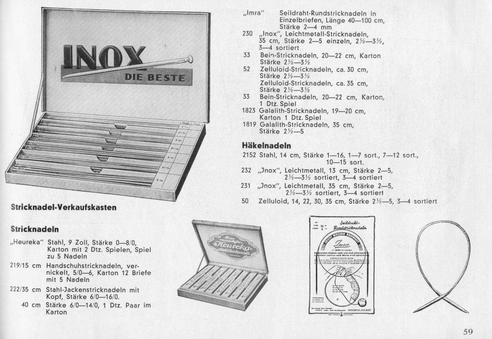 S. 59: Strick- und Häkelnadeln