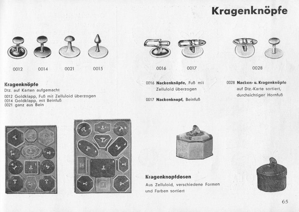 S. 65: Nacken- und Kragenknöpfe, Knopfdosen