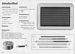 S. 40: Schulartikel - Griffel, Schwamm u. Tafel