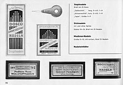 S. 56: Stopf-, Stick- u. Modistennadeln