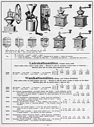 S. 16: Laden- und Wand-<br> kaffeemühlen