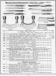 S. 22: Buntschneide-, Wiege-<br> und Hackmesser