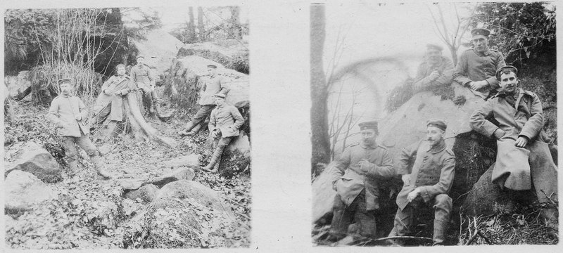 Posieren im Wald, Februar 1916