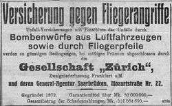 Versicherung gegen Fliegerangriffe, 1915