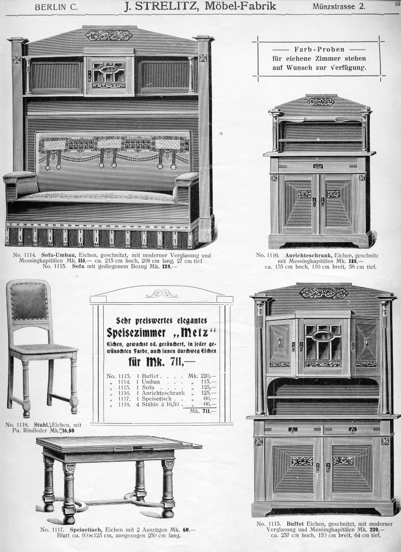 S. 19: Sehr preiswertes elegantes <br>Speisezimmer "Metz"