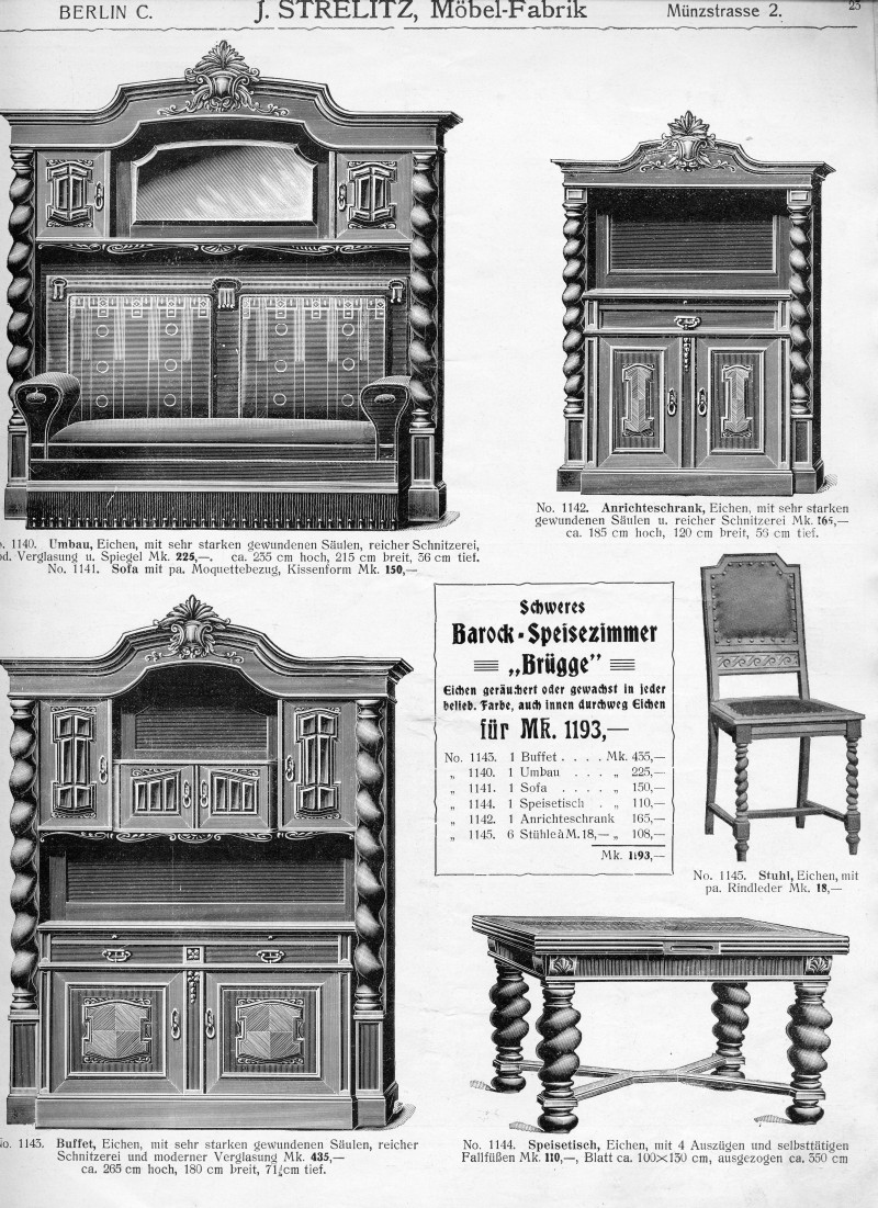 S. 23: Barock-Speisezimmer <br> "Brügge"