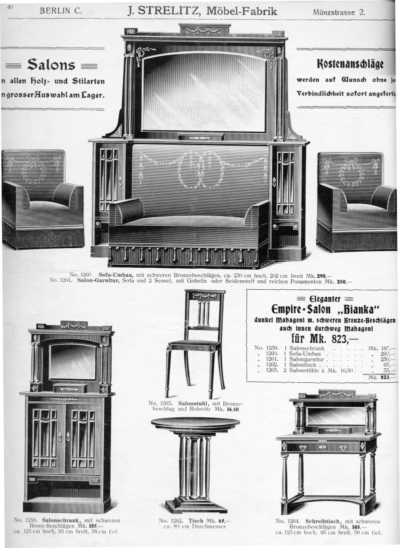 S. 40: Eleganter Empire-Salon "Bianca"