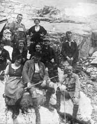 Wanderergruppe in den Alpen, 1922